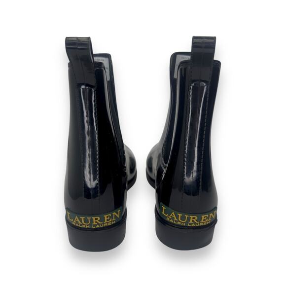 Lauren Ralph Lauren Women's Tally Rain Boots Size 6 Black PVC Chelsea Bootie - Picture 9 of 9